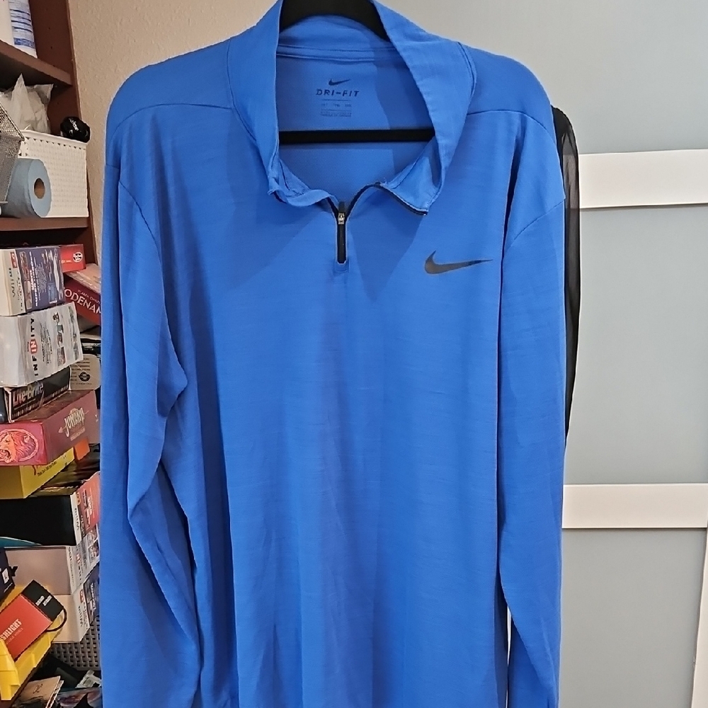 Nike Blue Lightweight Quarter-Zip Shirt Jacket